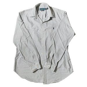 Polo Ralph Lauren White Striped Button Down Long Sleeve Shirt - Men’s Large